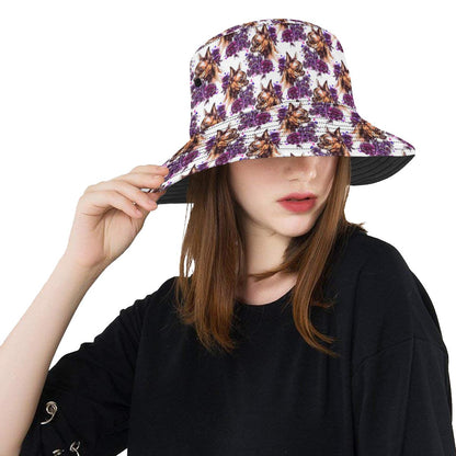 Chihuahua Purple Floral Unisex Bucket Hat