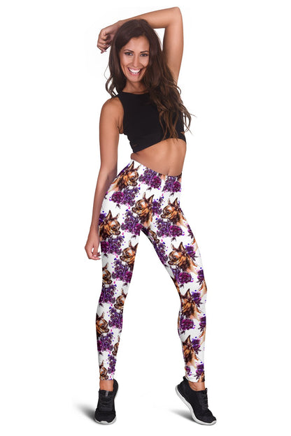 Chihuahua Purple Floral Women Leggings