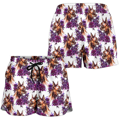 Chihuahua Purple Floral Women Shorts-JTAMIGO.COM