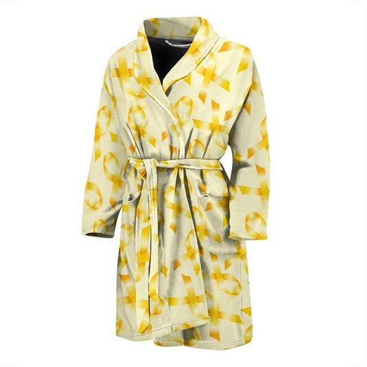 Childhood cancer Pattern Print Design 01 Men Bathrobe-JORJUNE.COM