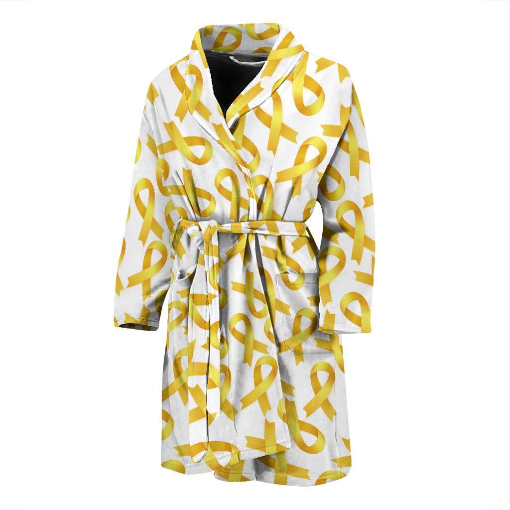 Childhood cancer Pattern Print Design 02 Men Bathrobe-JORJUNE.COM