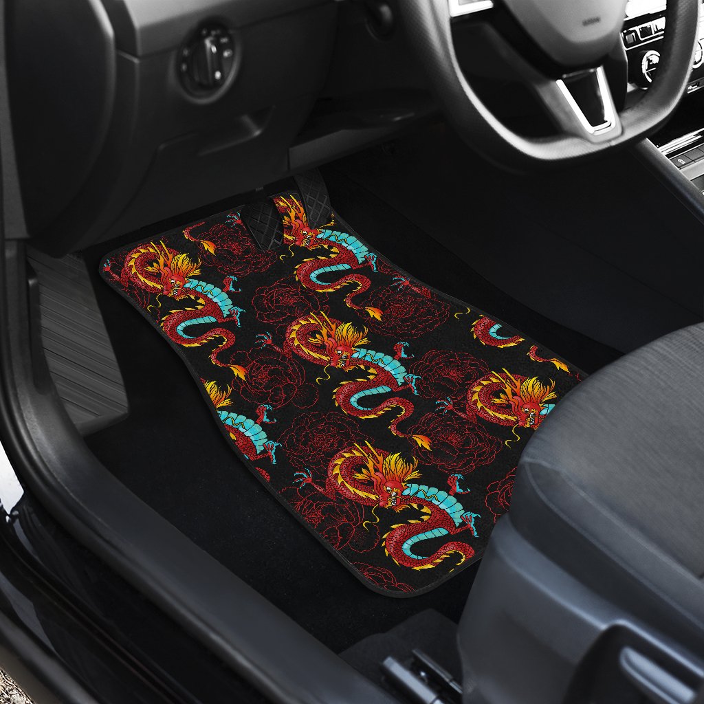 Chinese Dragons and Peonies Design Car Floor Mats