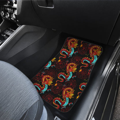 Chinese Dragons and Peonies Design Car Floor Mats