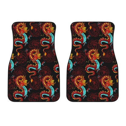 Chinese Dragons and Peonies Design Car Floor Mats