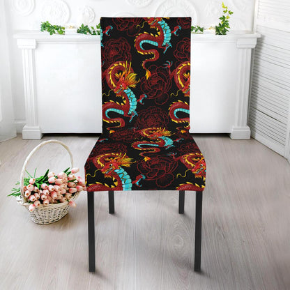 Chinese Dragons and Peonies Design Dinning Chair Slipper-JTAMIGO.COM