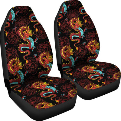 Chinese Dragons and Peonies Design Universal Fit Car Seat Covers