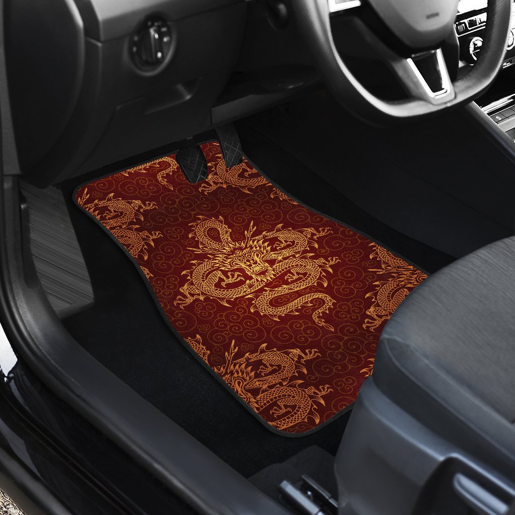Chinese Dragons Gold Design Car Floor Mats