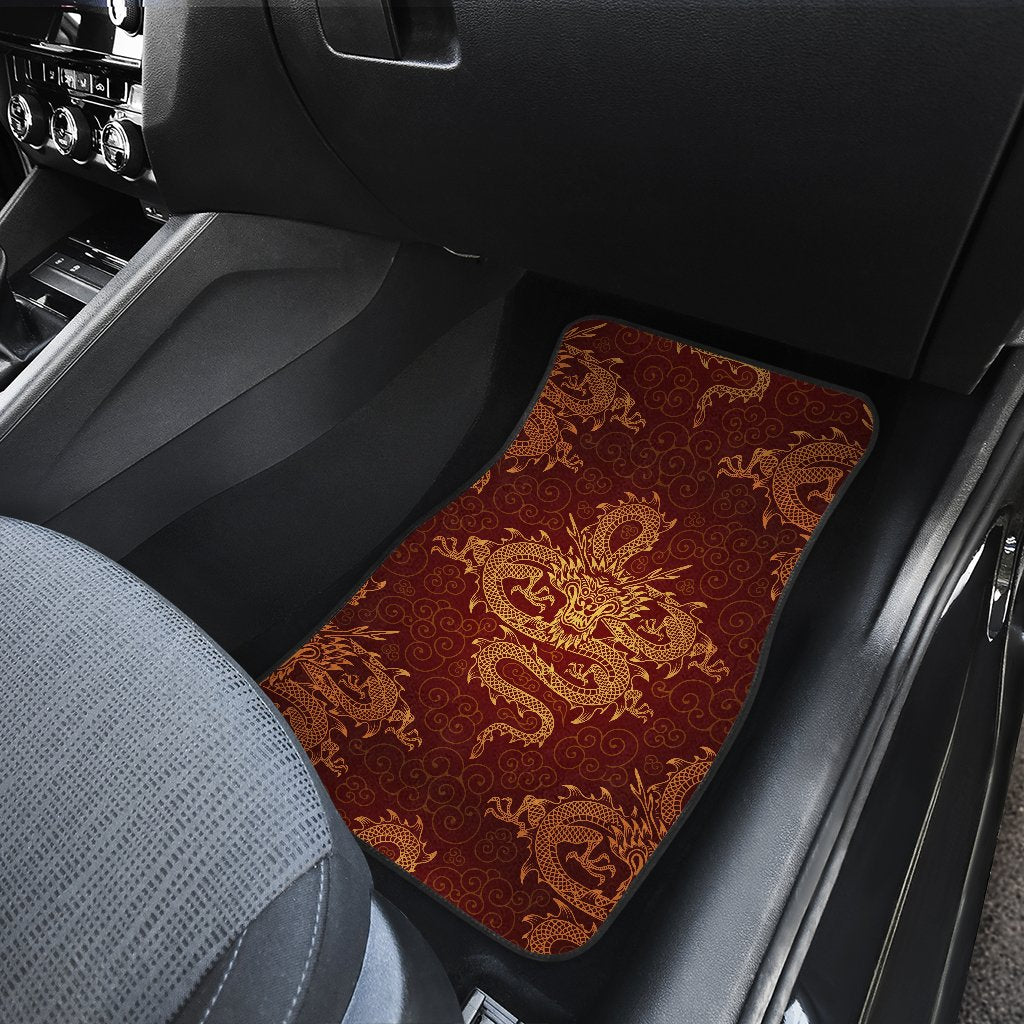 Chinese Dragons Gold Design Car Floor Mats