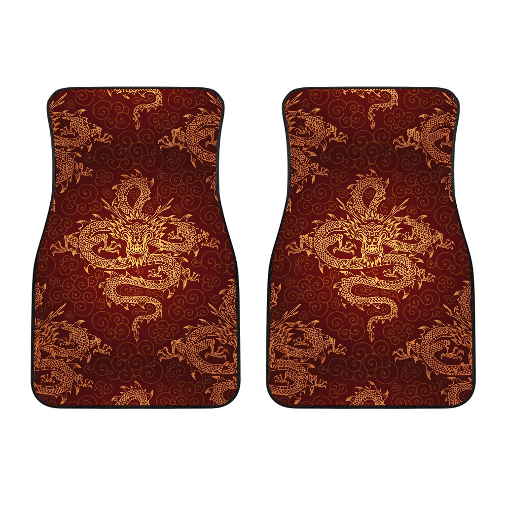 Chinese Dragons Gold Design Car Floor Mats