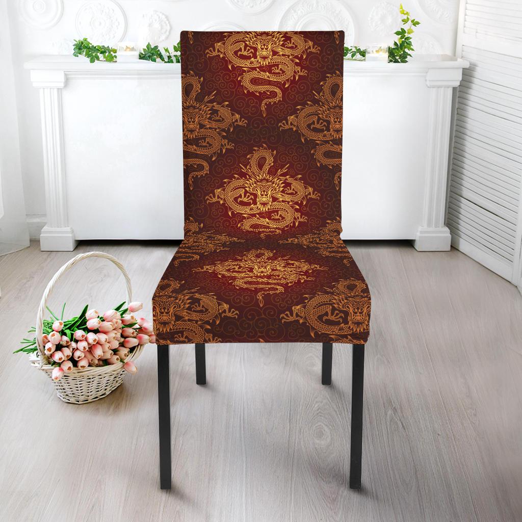 Chinese Dragons Gold Design Dinning Chair Slipper-JTAMIGO.COM