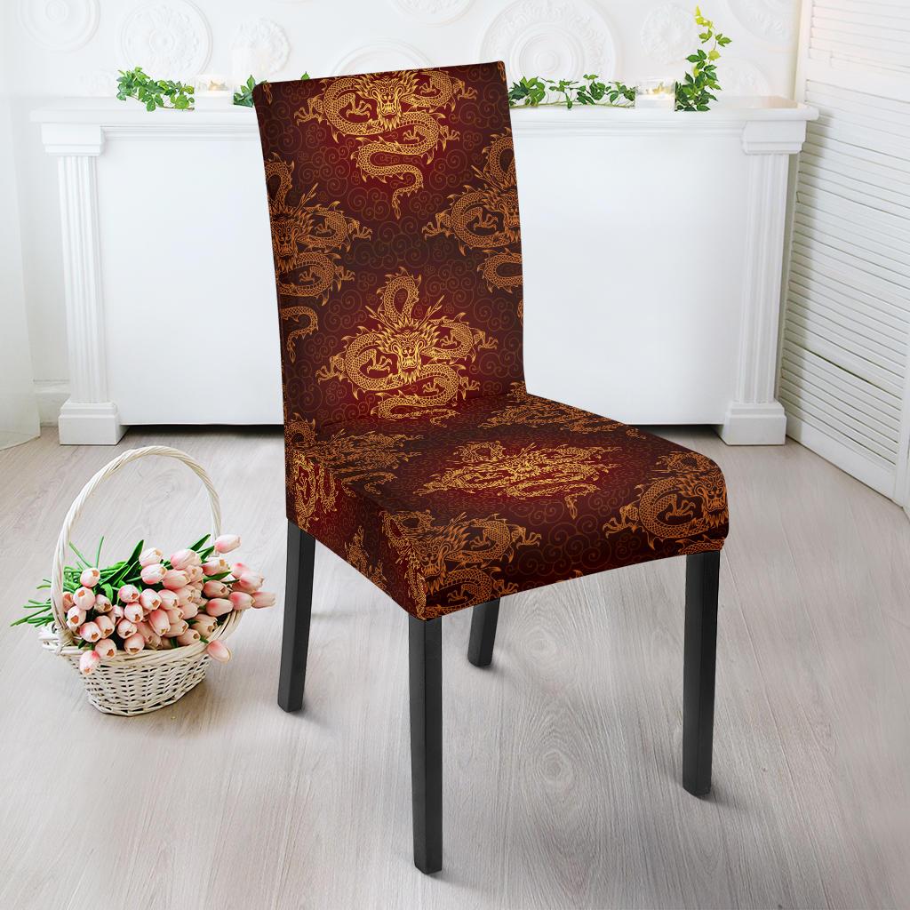 Chinese Dragons Gold Design Dinning Chair Slipper-JTAMIGO.COM