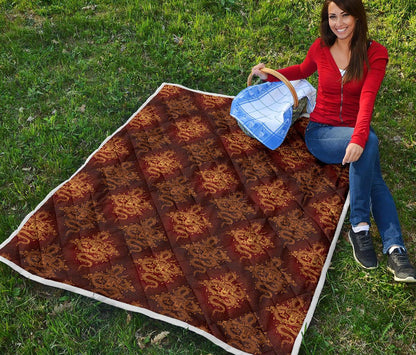Chinese Dragons Gold Design Premium Quilt-JTAMIGO.COM