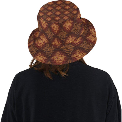 Chinese Dragons Gold Design Unisex Bucket Hat
