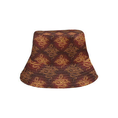 Chinese Dragons Gold Design Unisex Bucket Hat