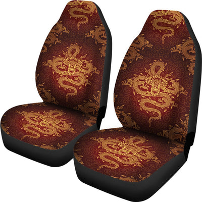 Chinese Dragons Gold Design Universal Fit Car Seat Covers