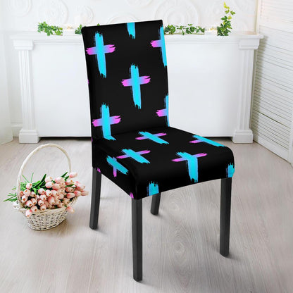 Christian Cross neon Pattern Dinning Chair Slipper-JTAMIGO.COM