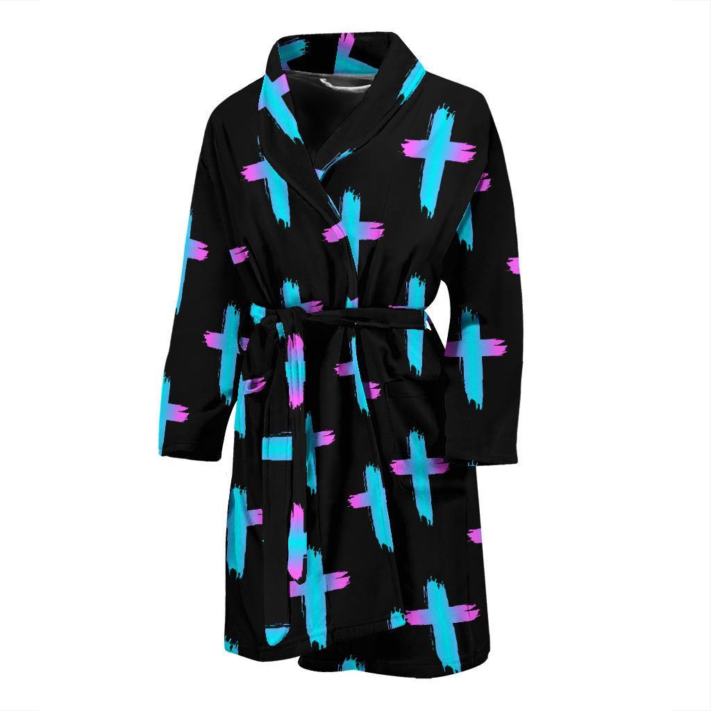 Christian Cross neon Pattern Men Bath Robe-JTAMIGO.COM