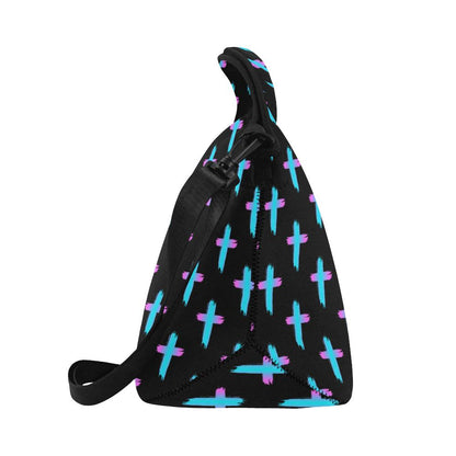 Christian Cross neon Pattern Neoprene Lunch Bag (Model 1669)(Large)-JTAMIGO.COM