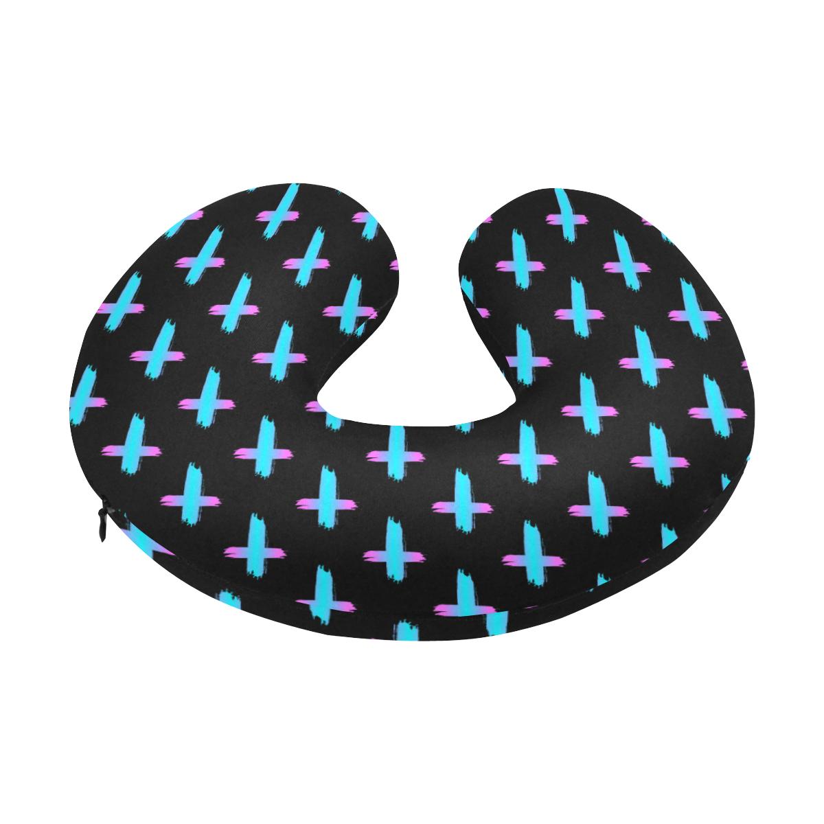 Christian Cross neon Pattern U-Shaped Travel Neck Pillow-JTAMIGO.COM