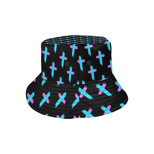 Christian Cross neon Pattern Unisex Bucket Hat