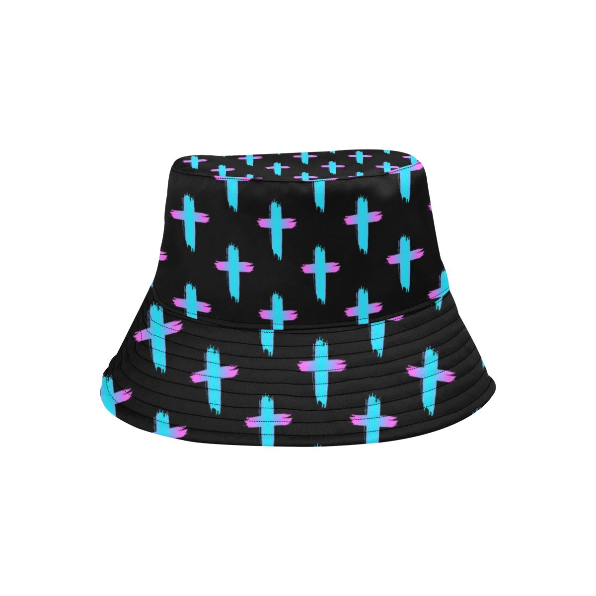 Christian Cross neon Pattern Unisex Bucket Hat