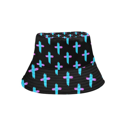 Christian Cross neon Pattern Unisex Bucket Hat