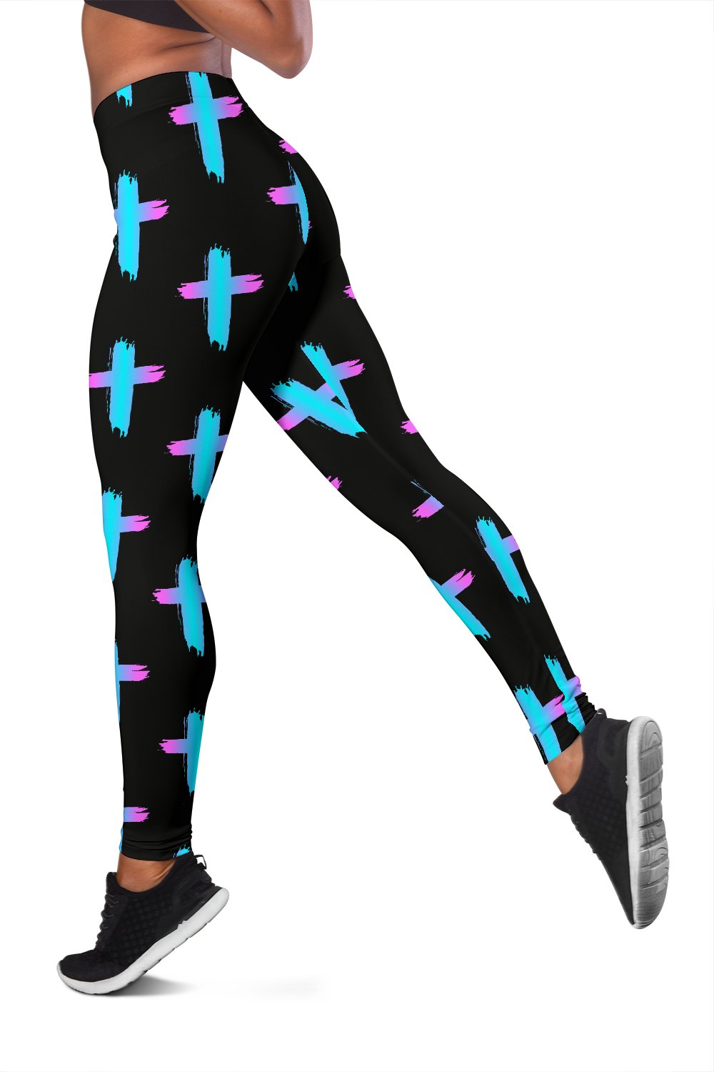 Christian Cross neon Pattern Women Leggings