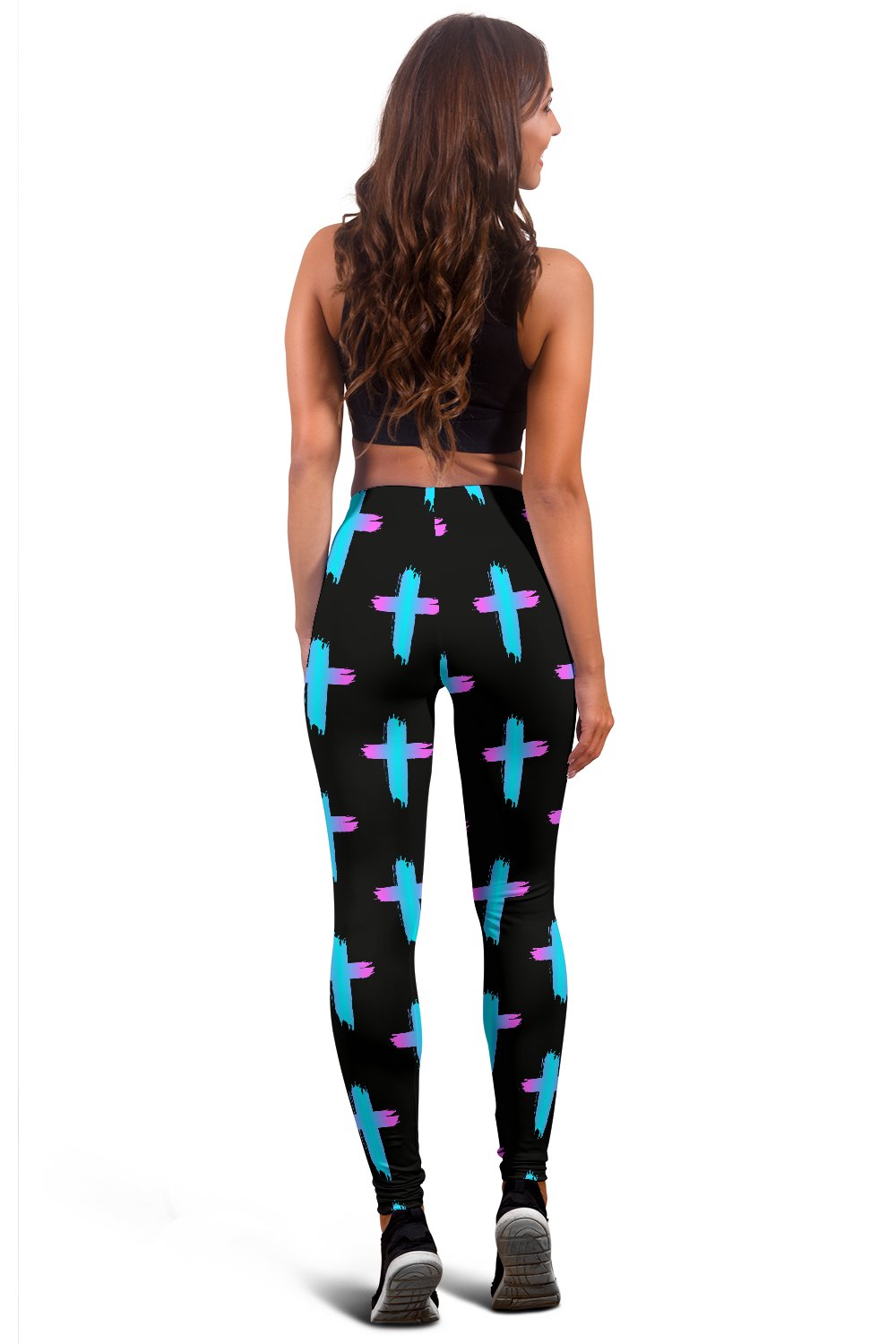 Christian Cross neon Pattern Women Leggings