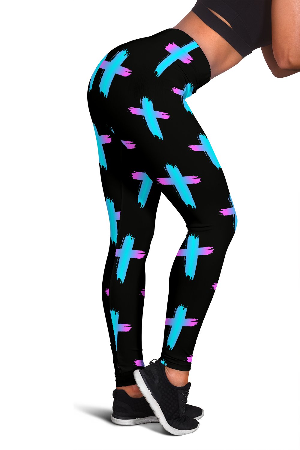 Christian Cross neon Pattern Women Leggings