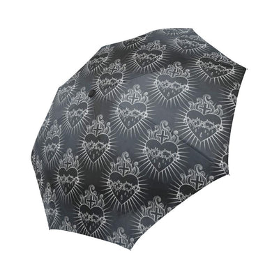 Christian Heart Tattoo Style Automatic Foldable Umbrella