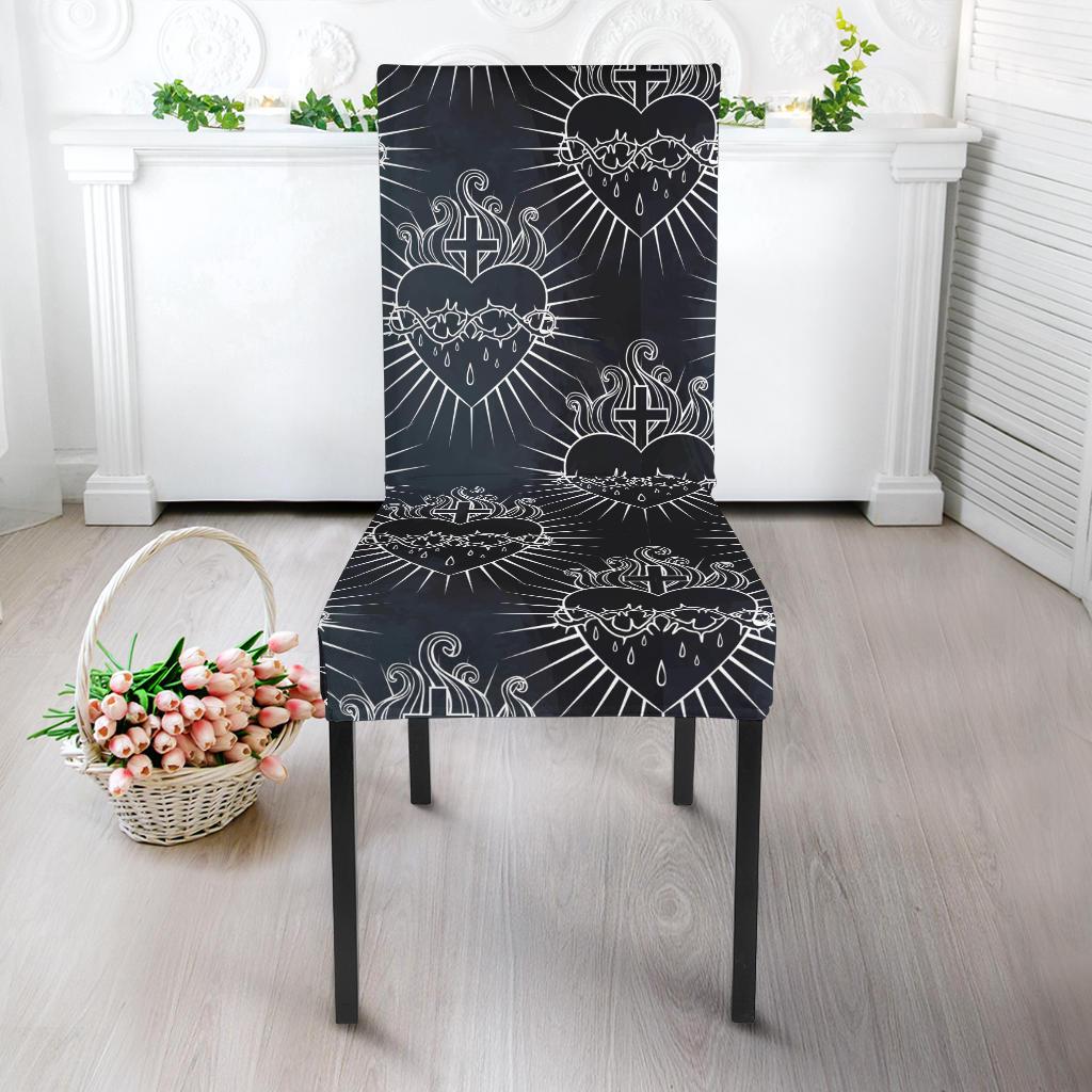 Christian Heart Tattoo Style Dinning Chair Slipper-JTAMIGO.COM