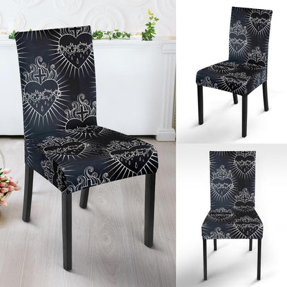 Christian Heart Tattoo Style Dinning Chair Slipper-JTAMIGO.COM