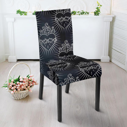 Christian Heart Tattoo Style Dinning Chair Slipper-JTAMIGO.COM