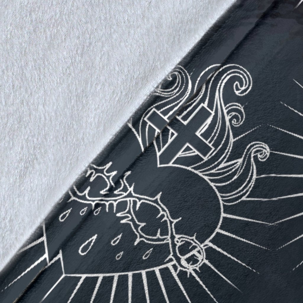 Christian Heart Tattoo Style Fleece Blanket