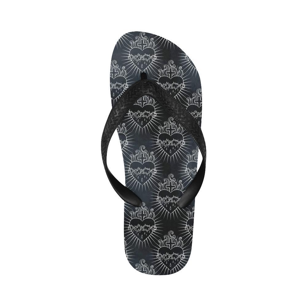 Christian Heart Tattoo Style Flip Flops-JTAMIGO.COM