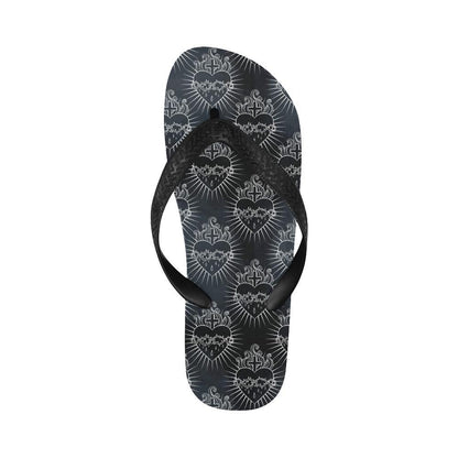 Christian Heart Tattoo Style Flip Flops-JTAMIGO.COM
