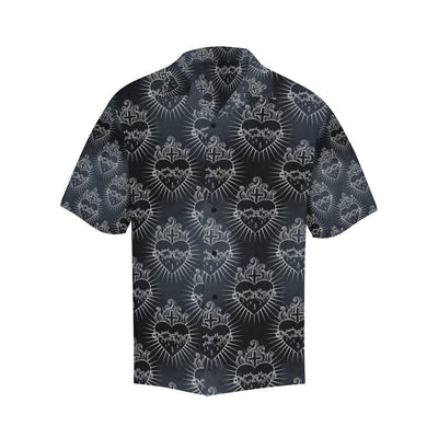 Christian Heart Tattoo Style Men Aloha Hawaiian Shirt