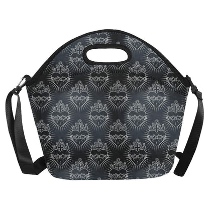 Christian Heart Tattoo Style Neoprene Lunch Bag (Model 1669)(Large)-JTAMIGO.COM