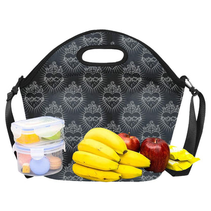 Christian Heart Tattoo Style Neoprene Lunch Bag (Model 1669)(Large)-JTAMIGO.COM