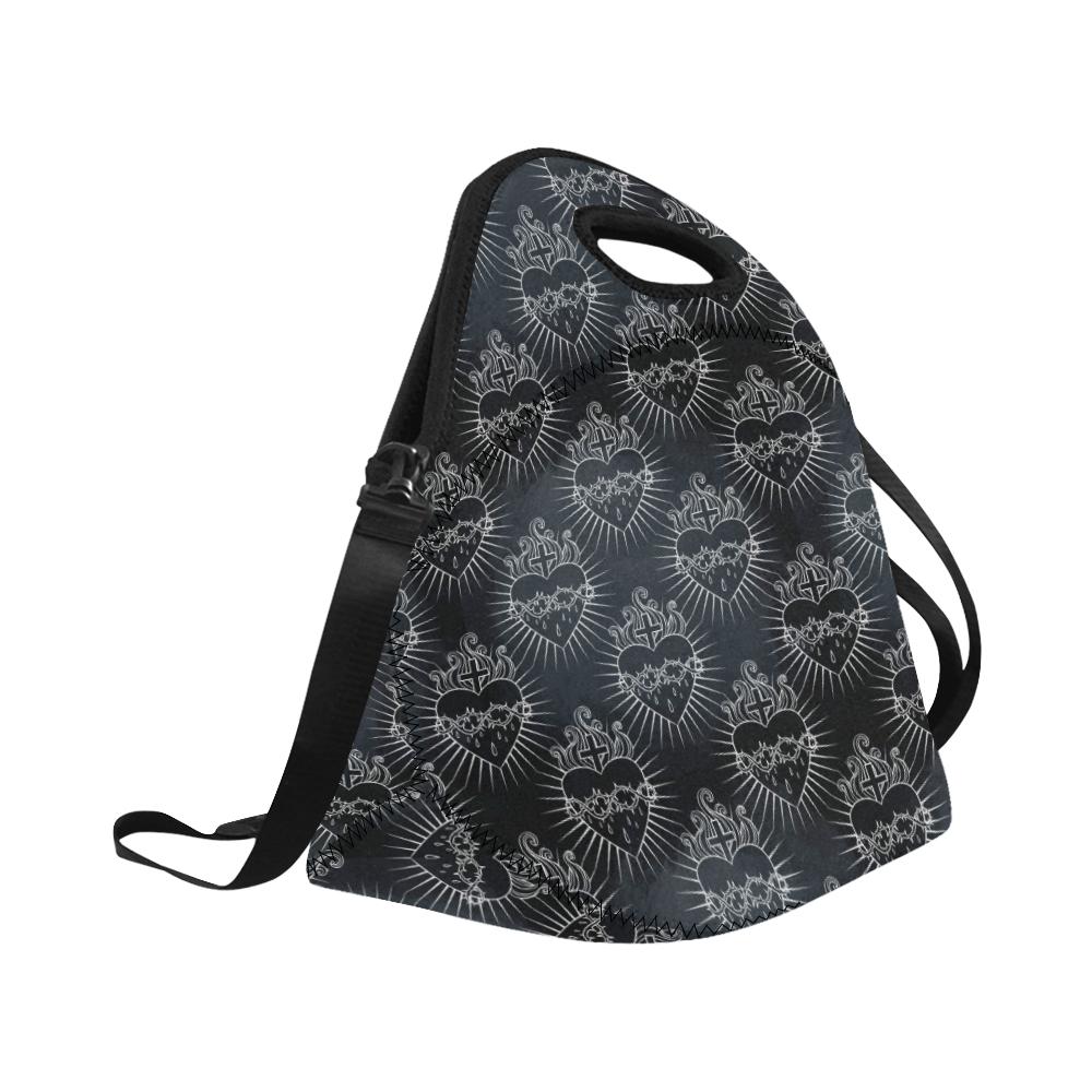 Christian Heart Tattoo Style Neoprene Lunch Bag (Model 1669)(Large)-JTAMIGO.COM