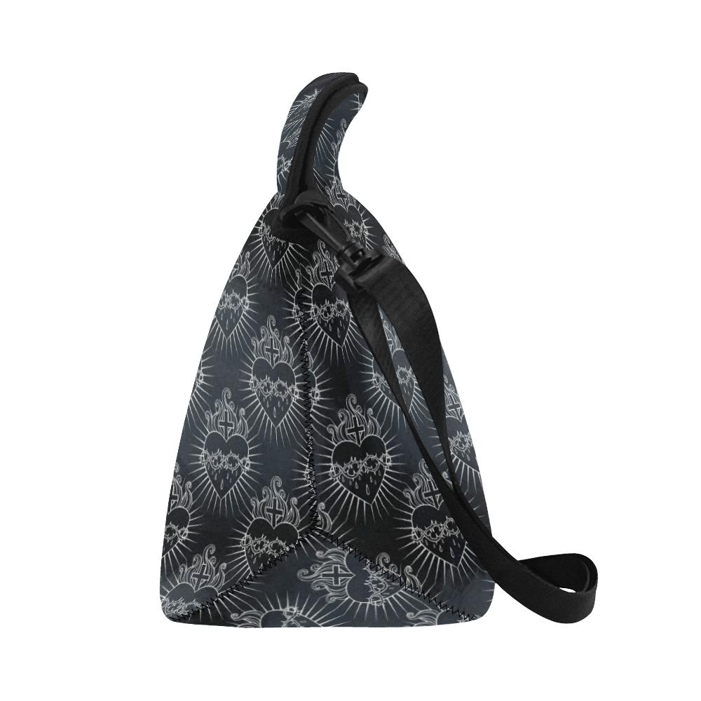 Christian Heart Tattoo Style Neoprene Lunch Bag (Model 1669)(Large)-JTAMIGO.COM