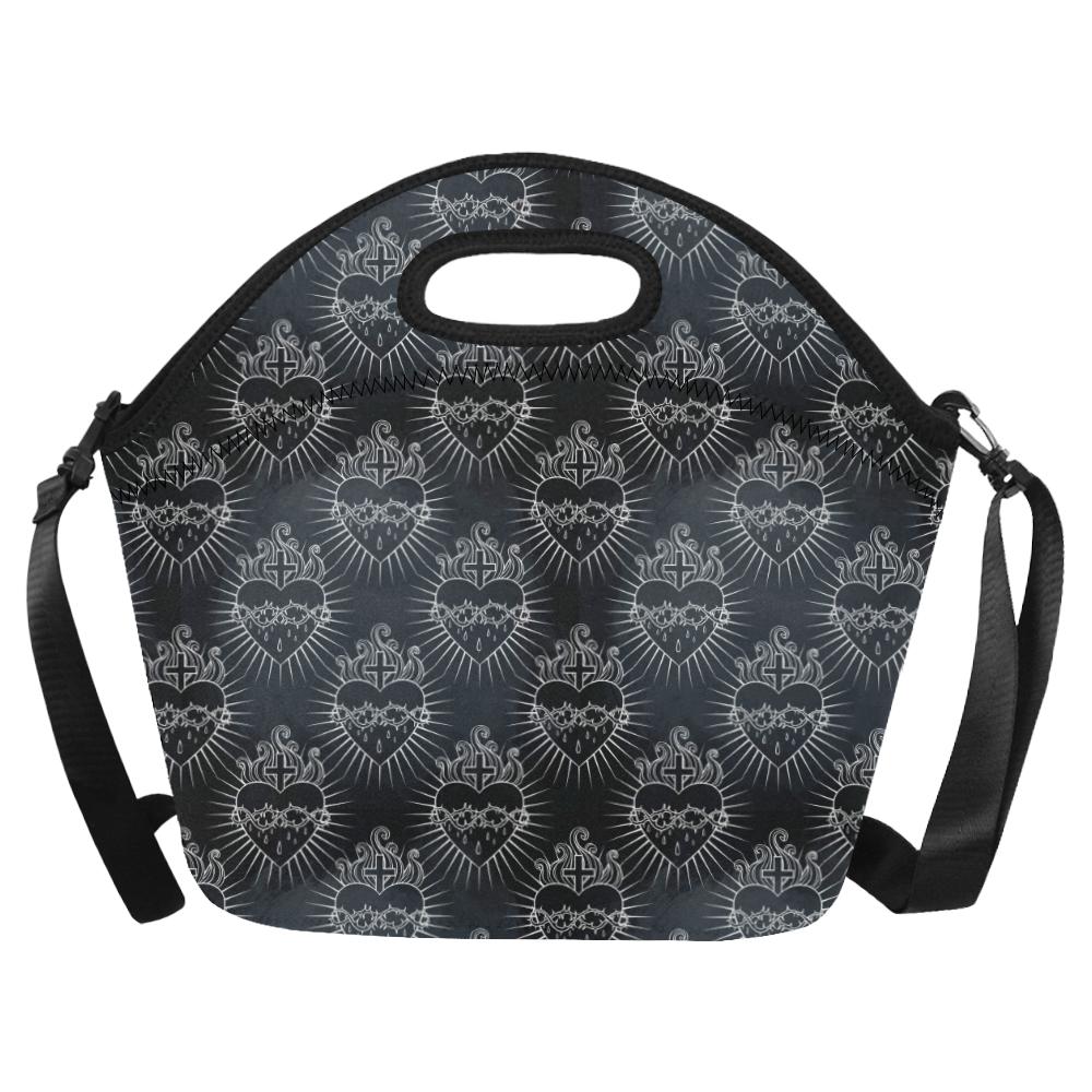 Christian Heart Tattoo Style Neoprene Lunch Bag (Model 1669)(Large)-JTAMIGO.COM