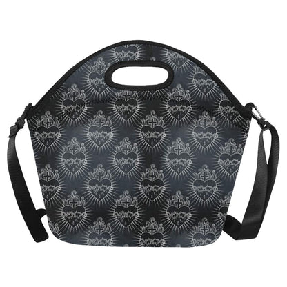 Christian Heart Tattoo Style Neoprene Lunch Bag (Model 1669)(Large)-JTAMIGO.COM
