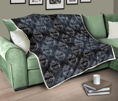 Christian Heart Tattoo Style Premium Quilt-JTAMIGO.COM