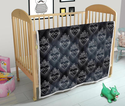 Christian Heart Tattoo Style Premium Quilt-JTAMIGO.COM