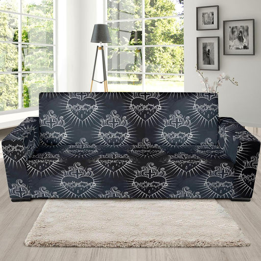 Christian Heart Tattoo Style Sofa Slipcover-JTAMIGO.COM