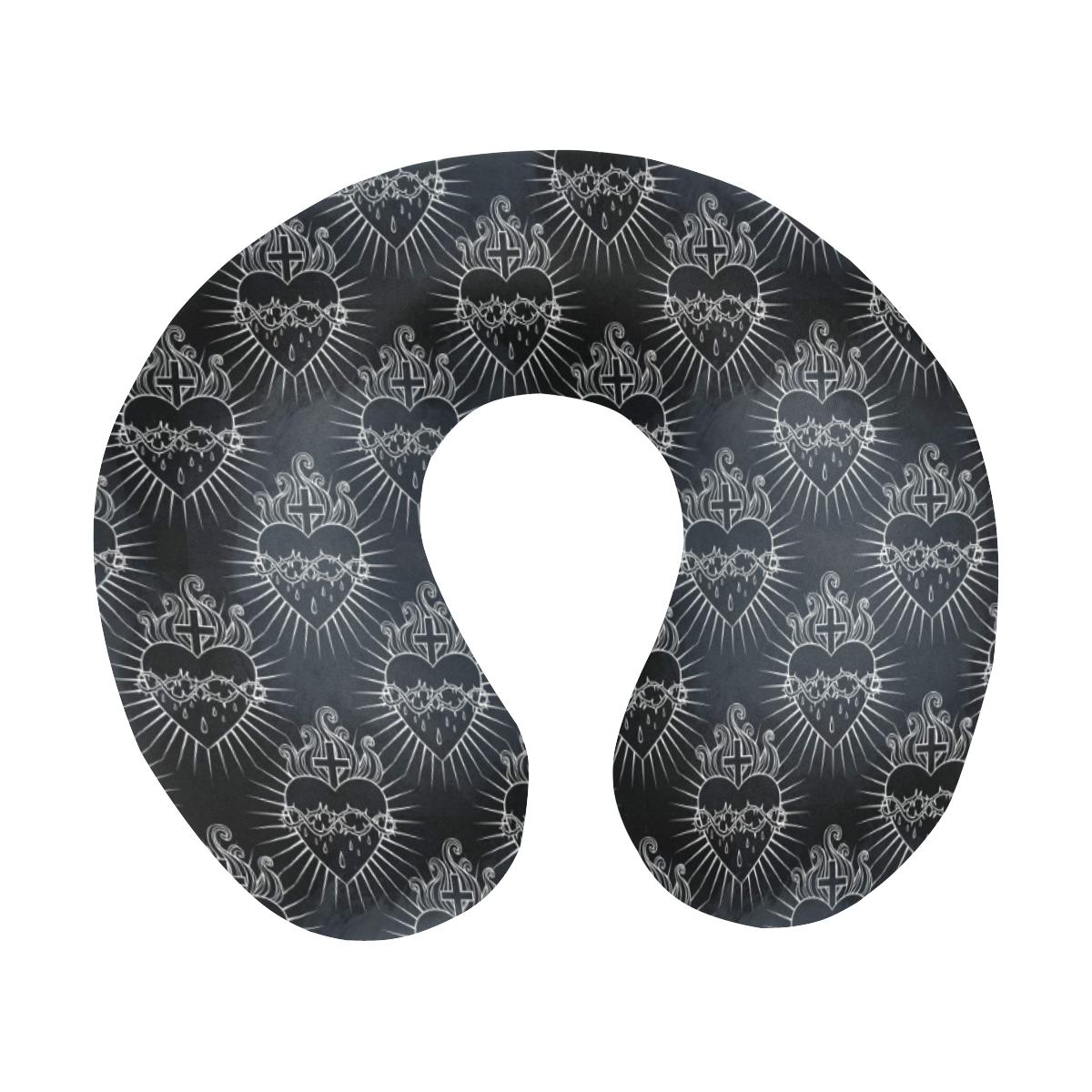 Christian Heart Tattoo Style U-Shaped Travel Neck Pillow-JTAMIGO.COM