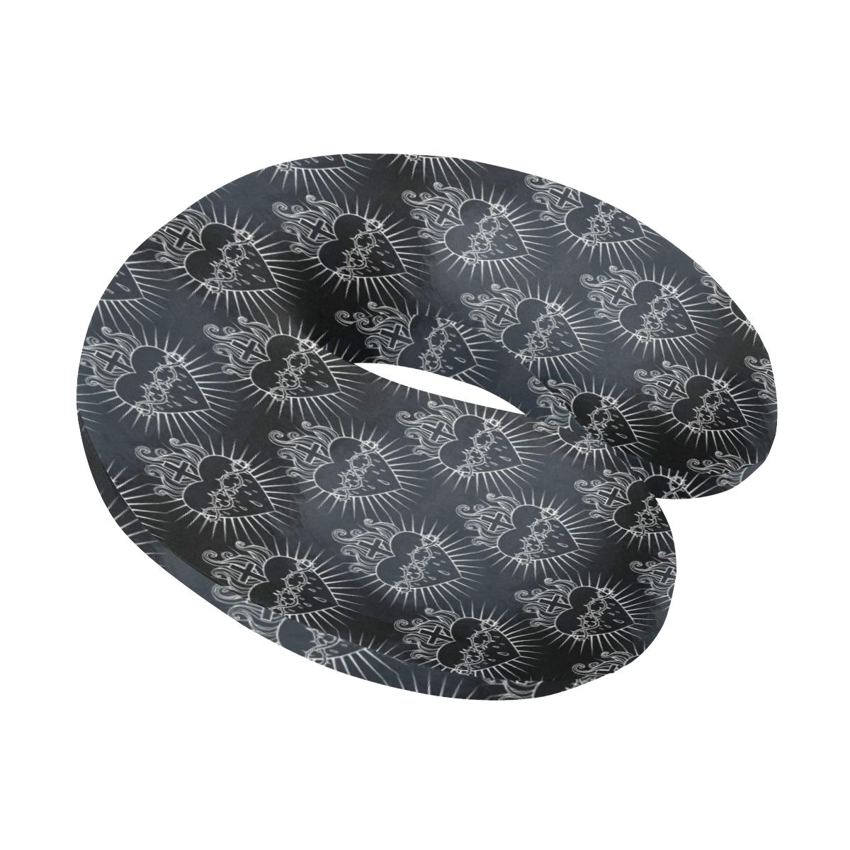 Christian Heart Tattoo Style U-Shaped Travel Neck Pillow-JTAMIGO.COM