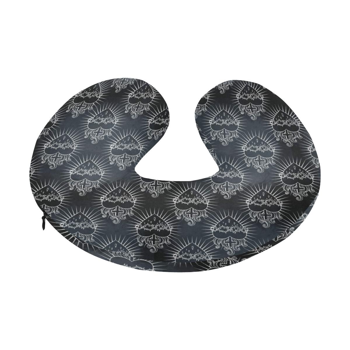 Christian Heart Tattoo Style U-Shaped Travel Neck Pillow-JTAMIGO.COM