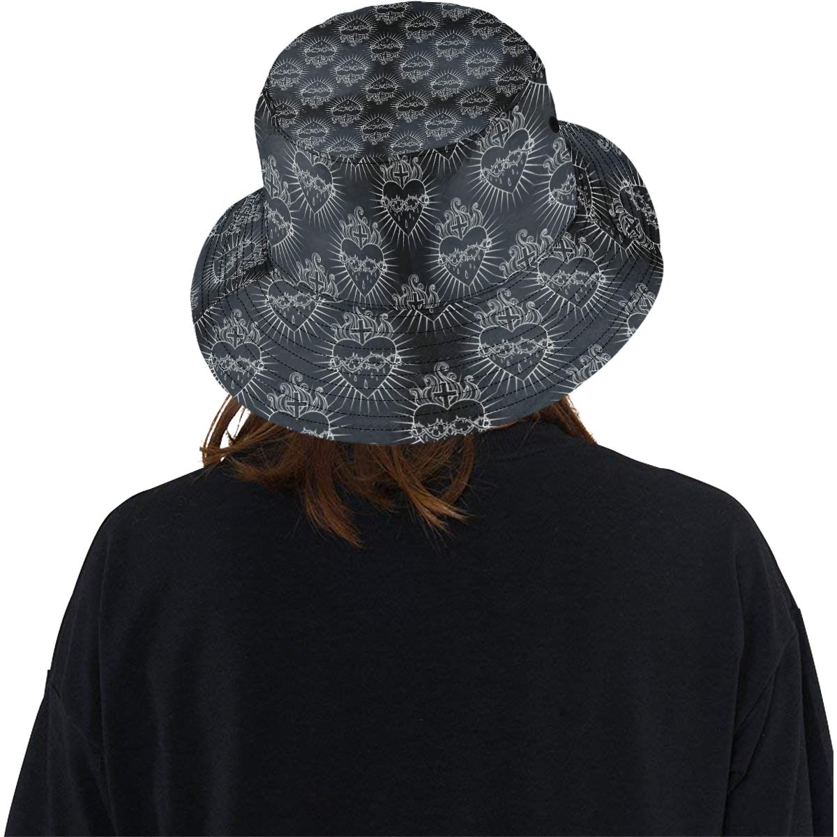 Christian Heart Tattoo Style Unisex Bucket Hat